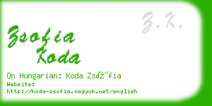 zsofia koda business card